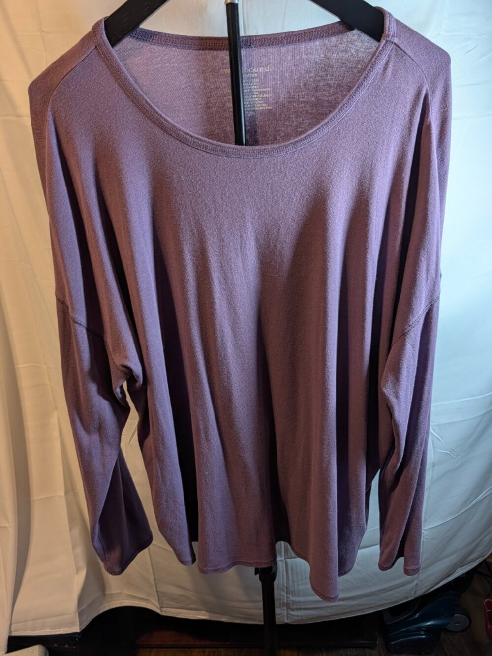 Westbound Woman women's Cotton pullover top Mauve Scoop Neck long sleeve plus 2X